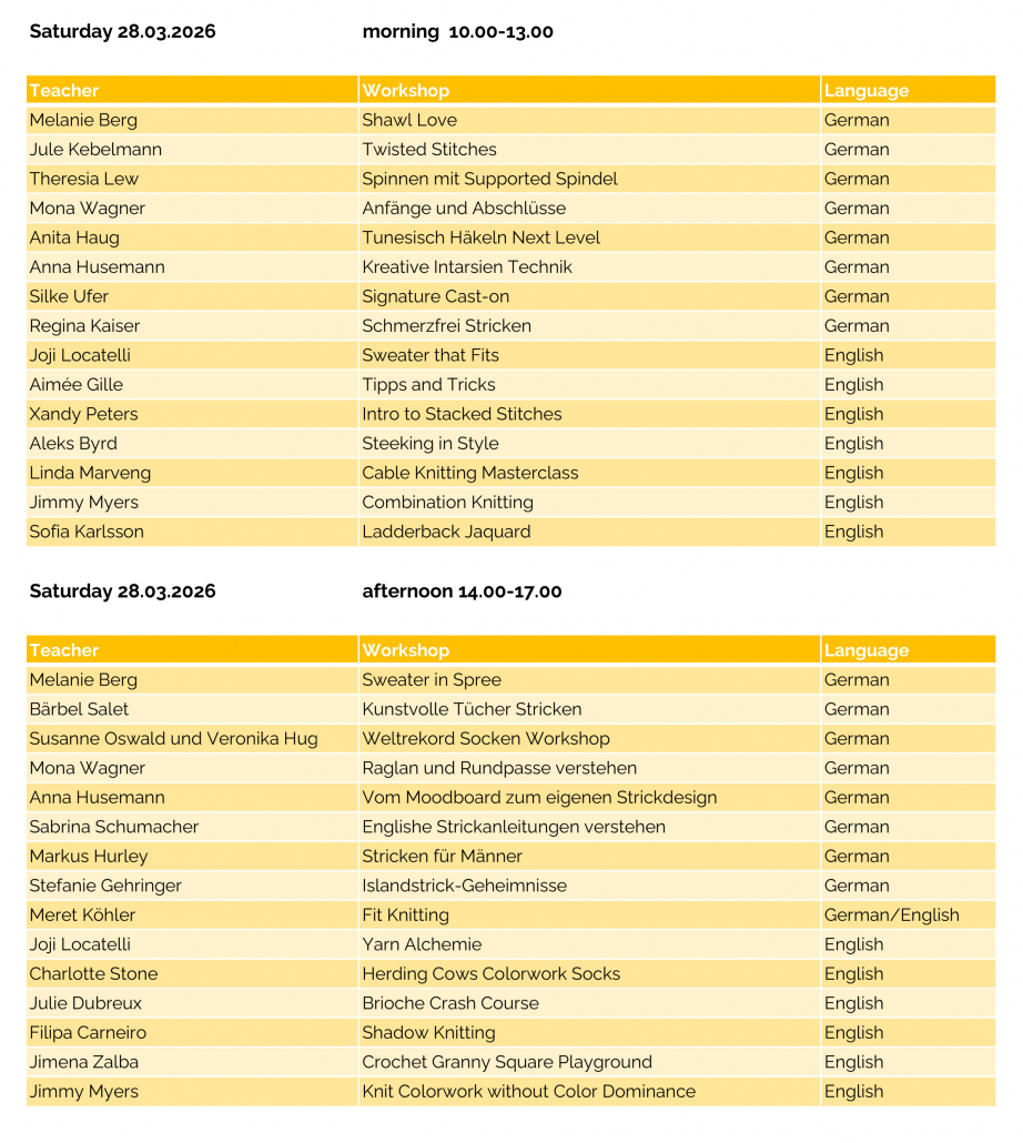 Kursliste VorabENSaturday