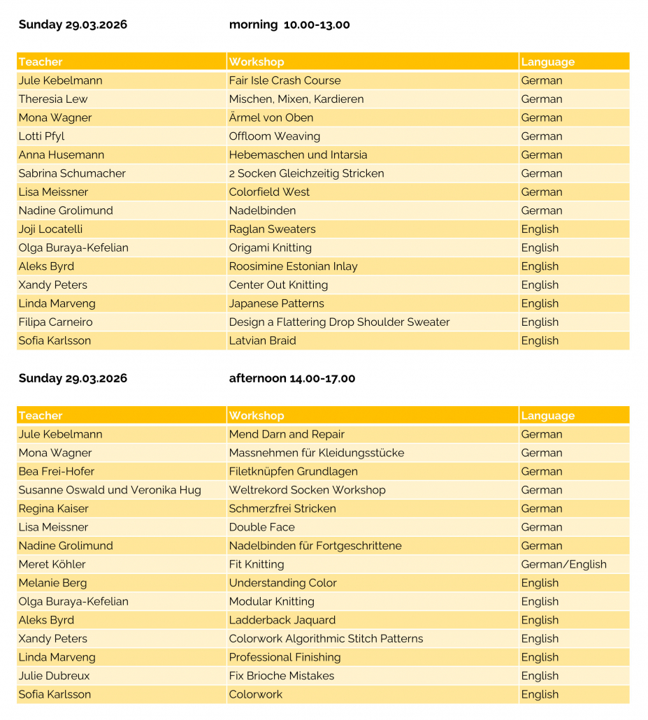 Kursliste VorabENSunday